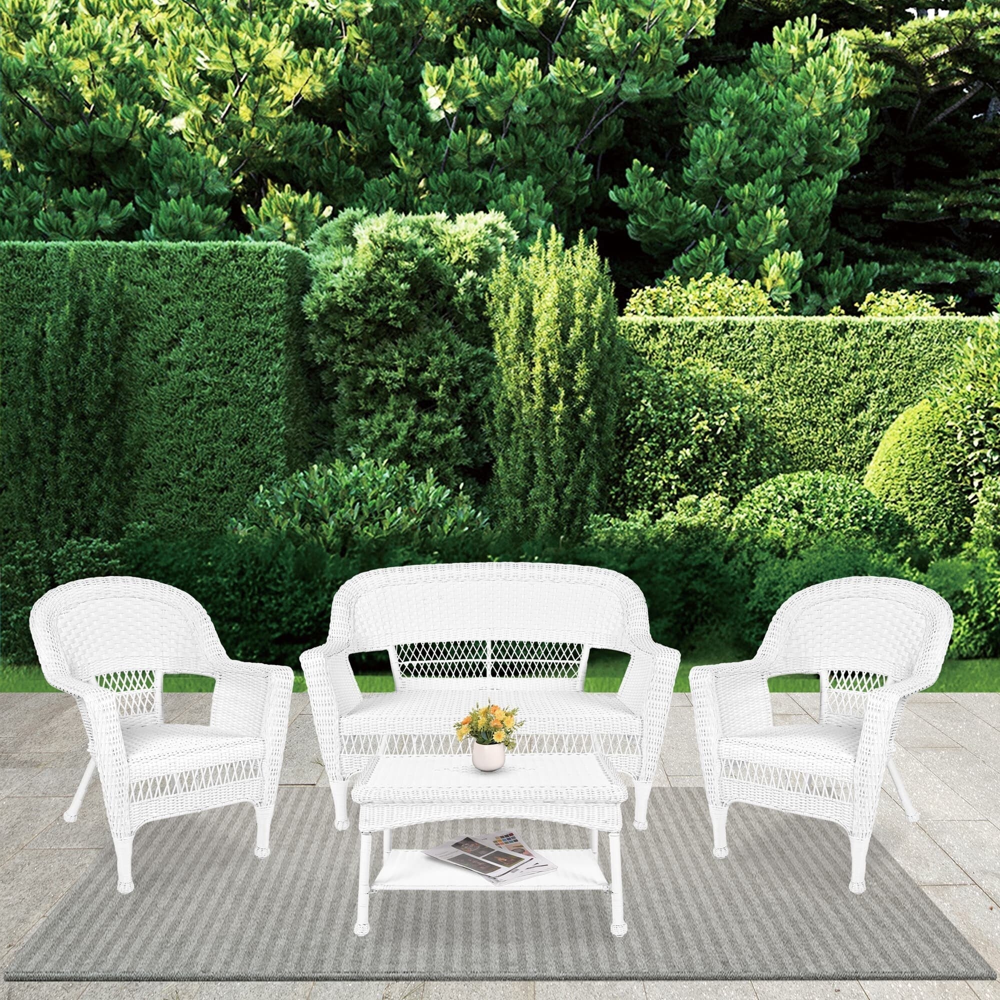 Wicker Patio 4-piece Conversation Set – Image 14