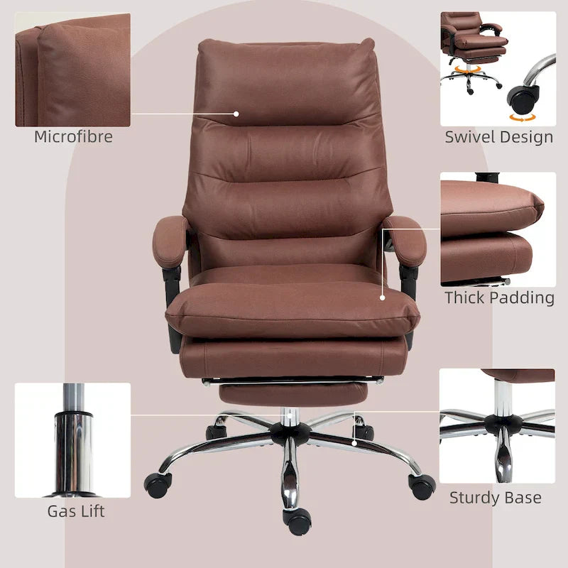 Vinsetto Microfibre Vibration Heated Reclining Massage Office Chair – Image 32