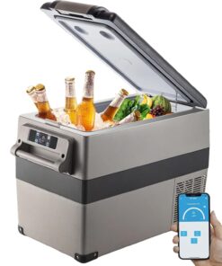 VEVOR Réfrigérateur Portable à Compression 45 L,Réfrigérateur de Voiture 693 x 345 x 456 mm，Mini Frigo Glacière Électrique 60W Réfrigération Rapide Conduite Sécurisée pour Maison/Voiture/Camping