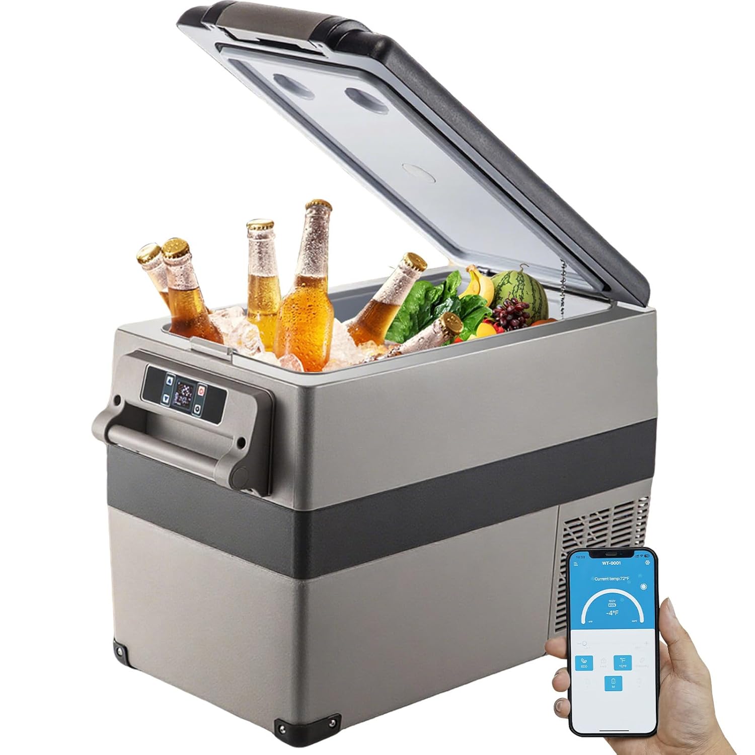 VEVOR Réfrigérateur Portable à Compression 45 L,Réfrigérateur de Voiture 693 x 345 x 456 mm,Mini Frigo Glacière Électrique 60W Réfrigération Rapide Conduite Sécurisée pour Maison/Voiture/Camping