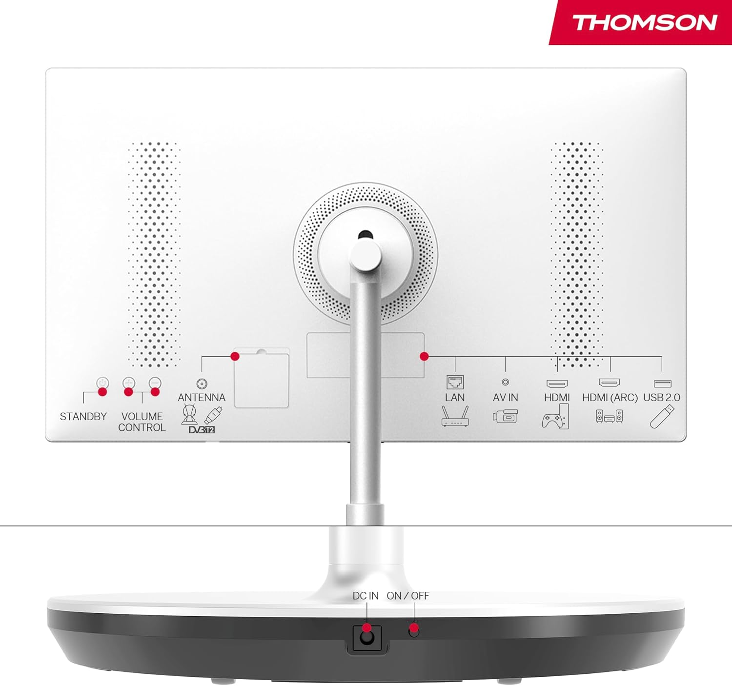 THOMSON Go TV 32 Pouces (81 cm), téléviseur Android Portable – HD Ready (1366x768), Commande vocale, Netflix, Disney,Google,Bluetooth 5.1, Wi-FI, Fonction Hotspot, autonomie Jusqu’à 4 Heures – Image 4