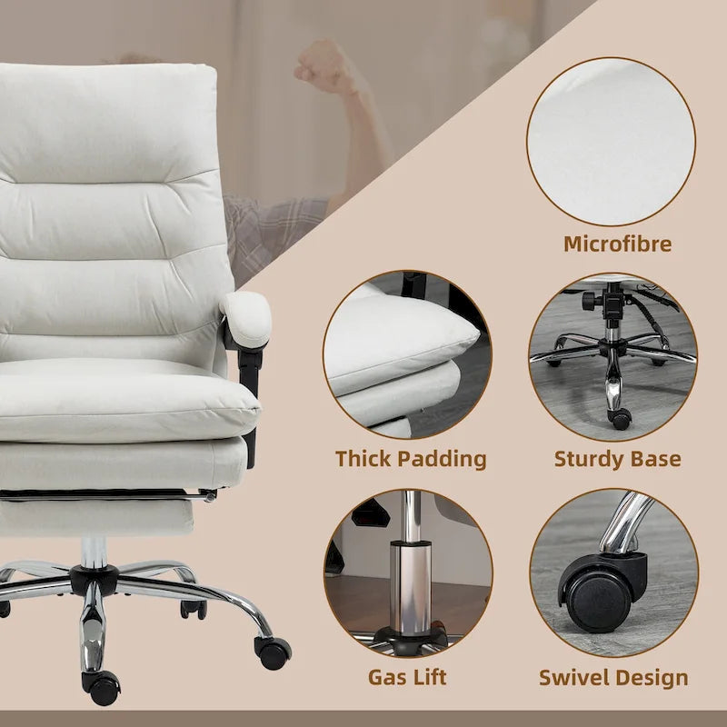 Vinsetto Microfibre Vibration Heated Reclining Massage Office Chair – Image 50