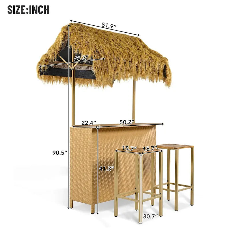 Hawaiian-style Bar Height Patio Set – Image 6