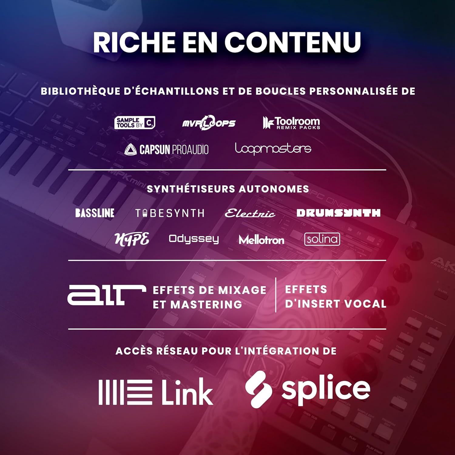 Akai Professional MPC One+ Standalone Drum Machine, Beat Maker et Contrôleur MIDI avec WiFi, Bluetooth, Pads de Batterie, Plug-ins de Synthèse, Écran Tactile et Intégration Native Instruments – Image 9