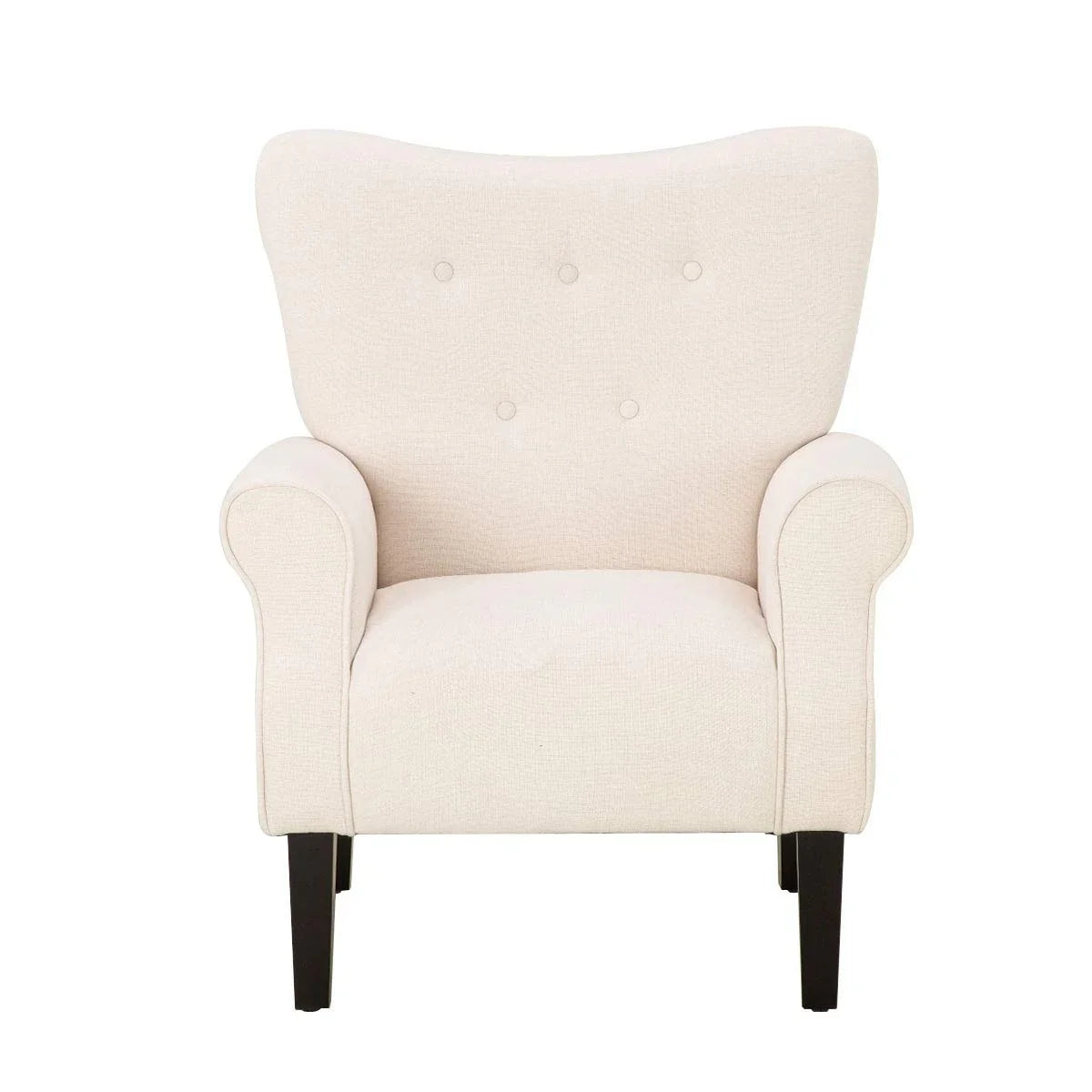 Erommy Modern Accent Chair, High Back Armchair, Upholstered Fabric Button Single Sofa with Wooden Legs for Living Room – Image 138