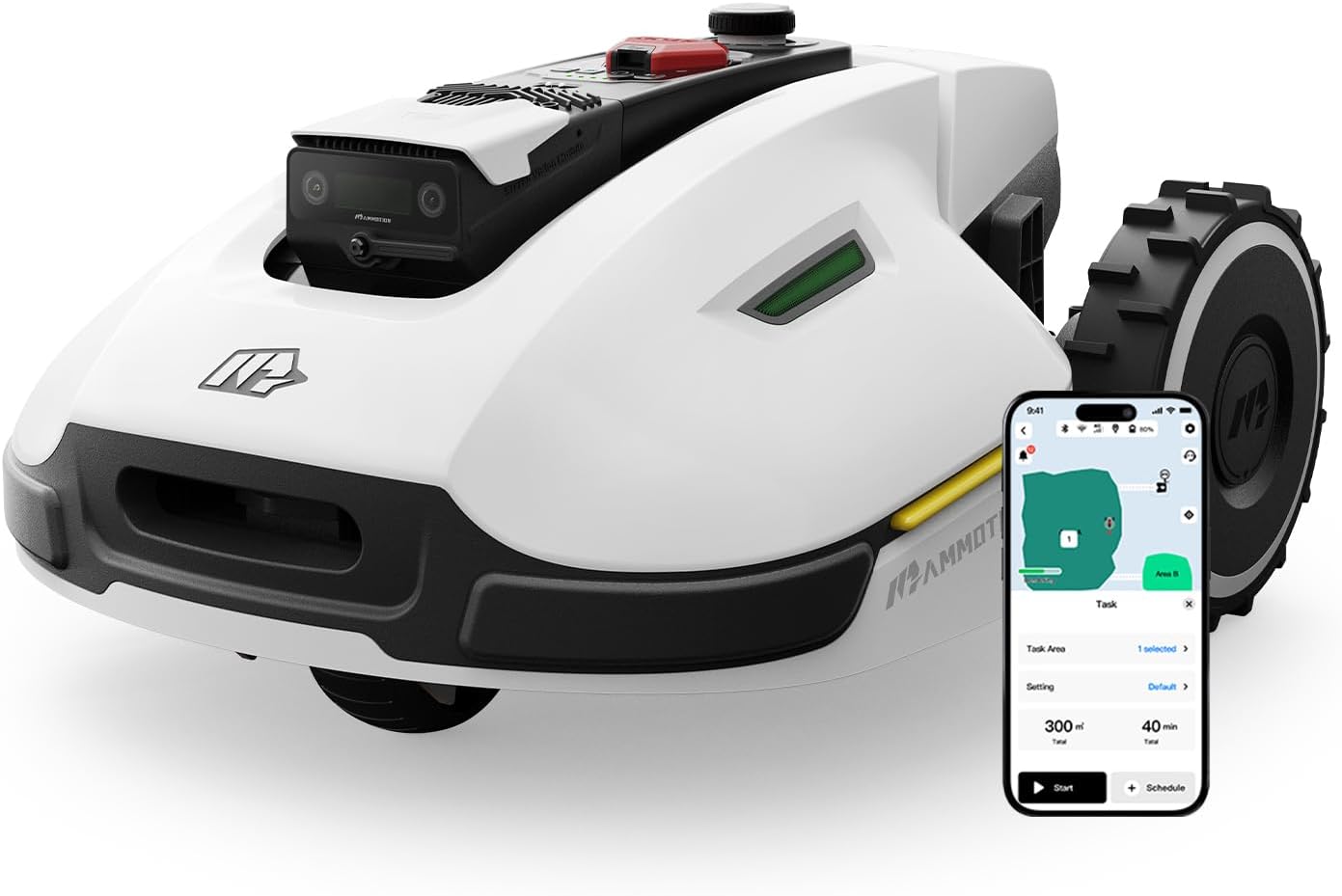 MAMMOTION YUKA 2000 Robot Tondeuse sans Fil Périphérique, NetRTK+Vision, Aucune Antenne RTK Requise, Recommandé 2000 m², Max. 2400 m², Pelouse Semblable à Un Tapis, Disque de Coupe Double, Module 4G