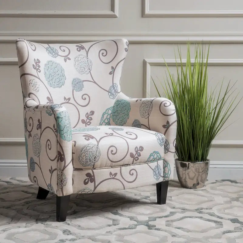 Modern Retro 30.25 High Back Upholstered Arm Chair with Wood Legs for Living Room – Image 35