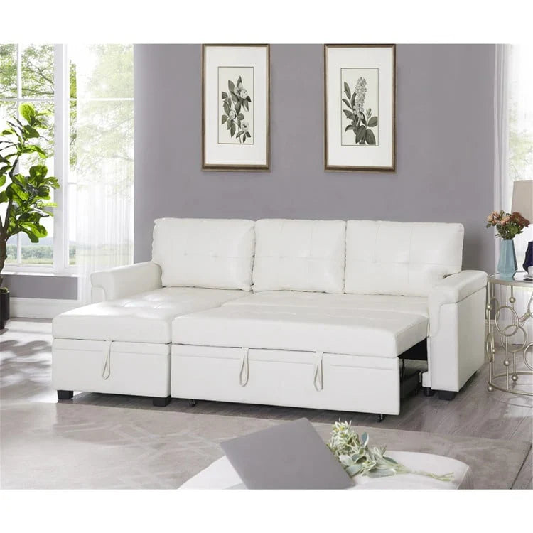 Convertible Reversible Sectional Sofa with Pull-Out Sleeper Bed, Hidden Storage Chaise, and Durable Legs – Image 31
