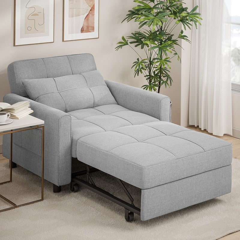 3-in-1 Adjustable Sleeper Sofa Bed, Pull Out Chair Sofa, Convertible Folding Bed for Living Room – Image 83