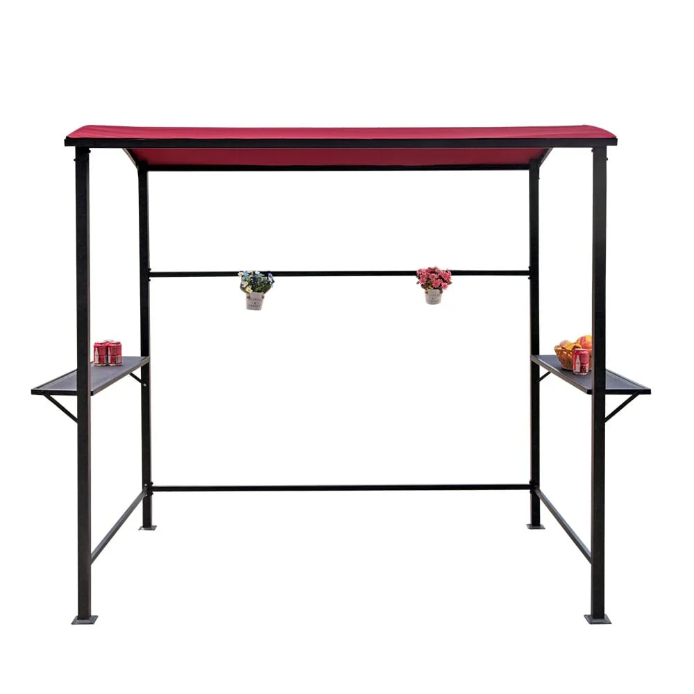 Outdoor 5 ft. x 8 ft. Steel Frame Grill Gazebo Canopy Barbecue Shelter – Image 5
