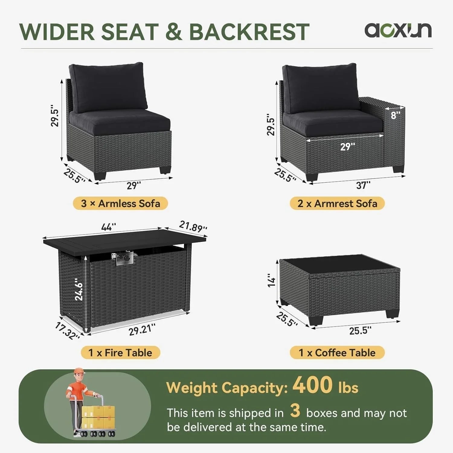 Outdoor Patio Furniture Sets with 4in Thicken Cushion – Image 37