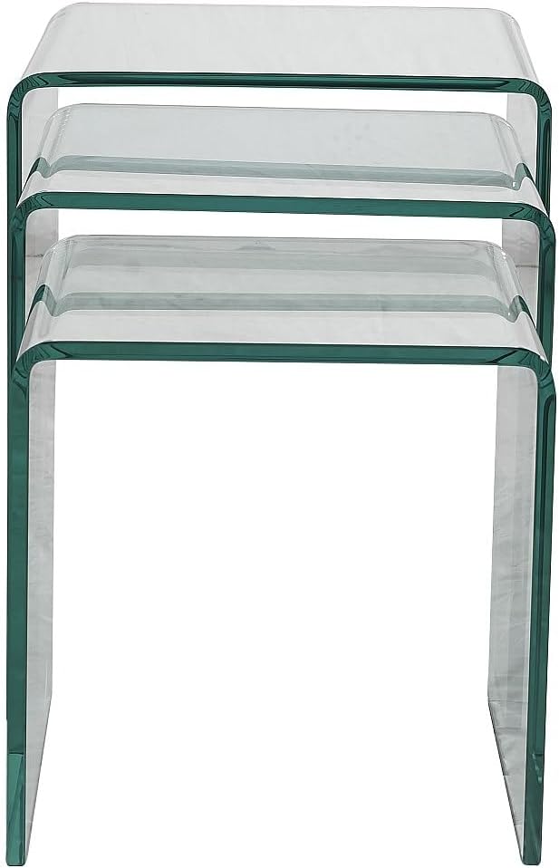 Vente-unique - Tables Basses gigognes Minka - Verre courbé – Image 3