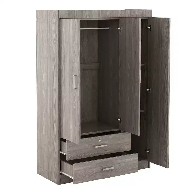 3-Door Wardrobe with Shelves and 2 Drawers, Clothing Armoire 4A - ModernLuxe – Image 6
