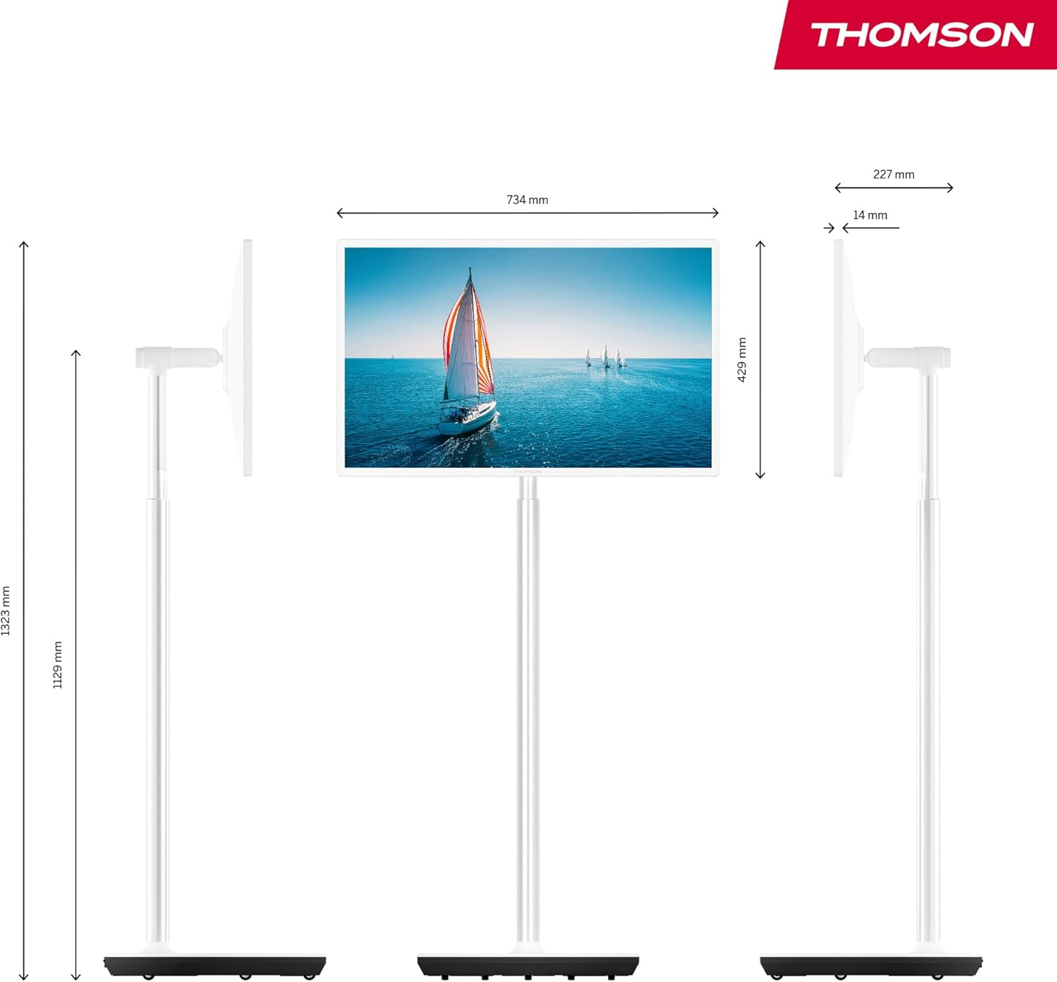 THOMSON Go TV 32 Pouces (81 cm), téléviseur Android Portable – HD Ready (1366x768), Commande vocale, Netflix, Disney,Google,Bluetooth 5.1, Wi-FI, Fonction Hotspot, autonomie Jusqu’à 4 Heures – Image 2