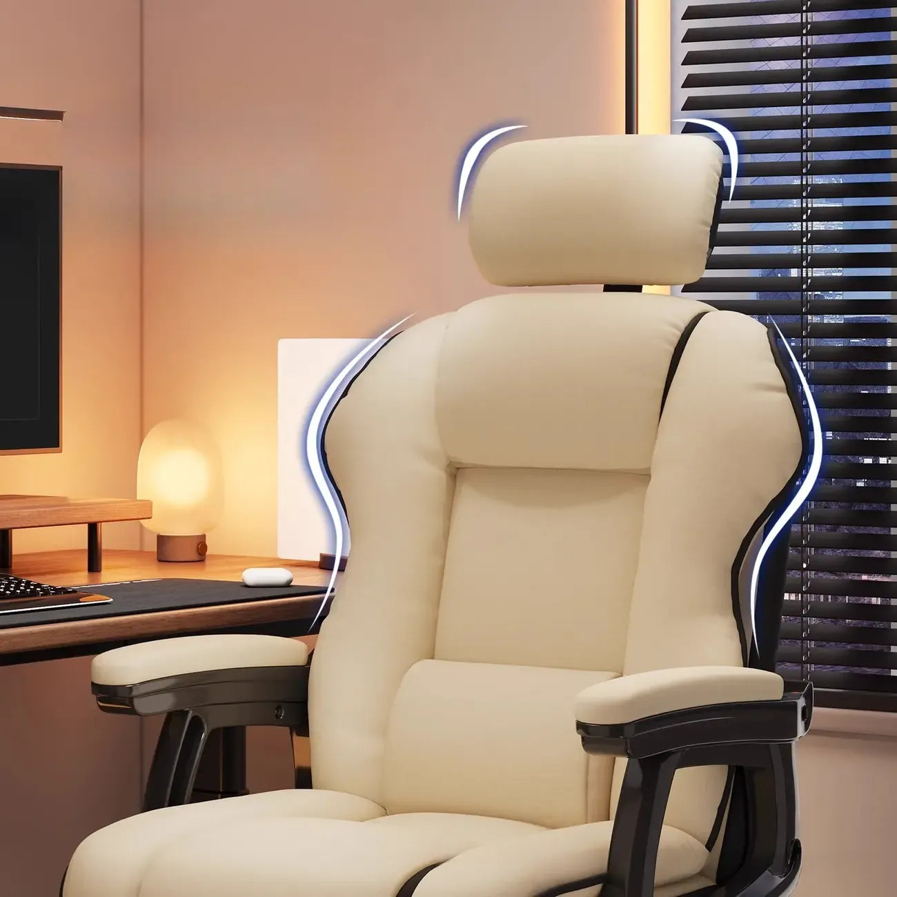 Yellow High-Back Leather Ergonomic Executive Chair – Image 32