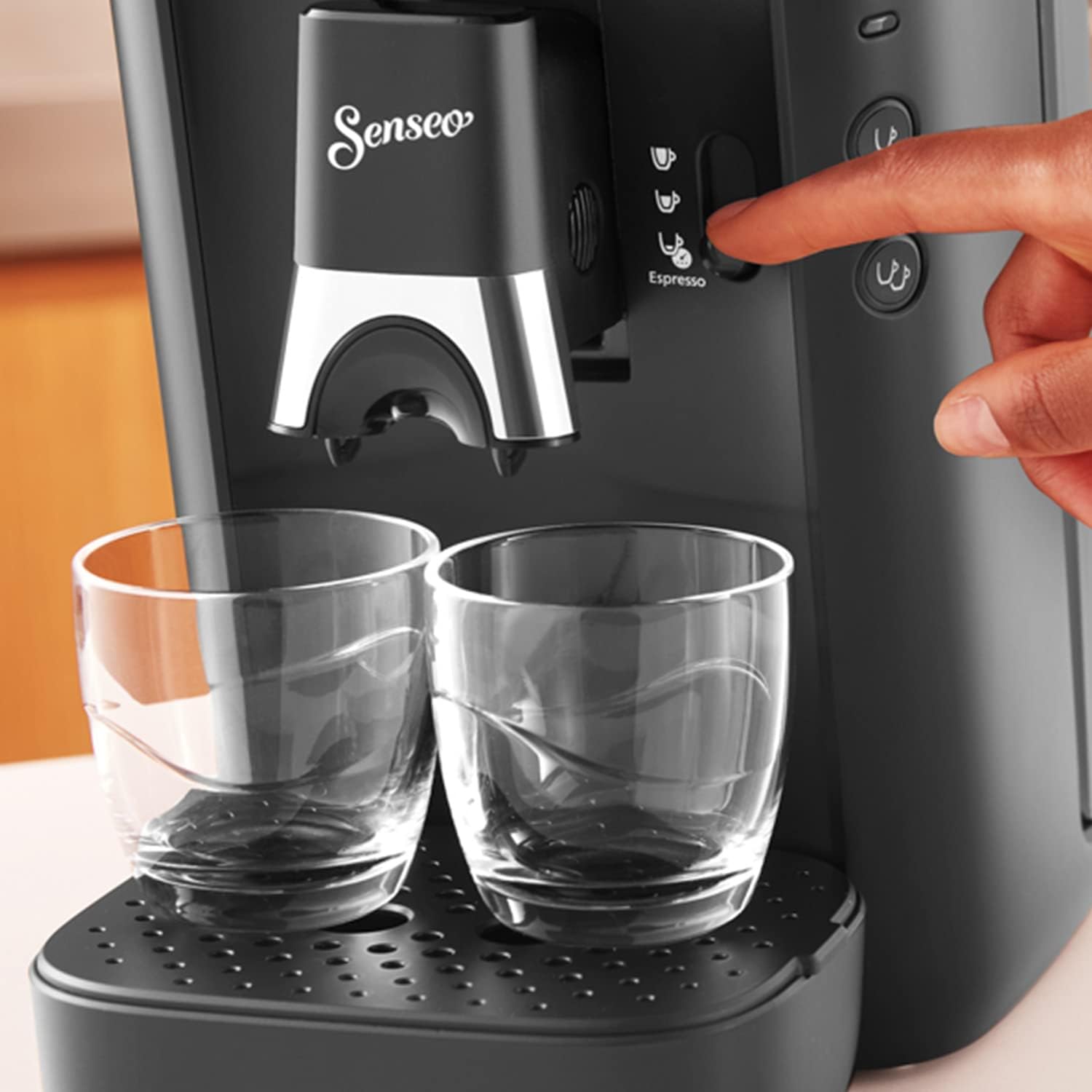 Senseo Maestro Machine à Café Dosettes avec Réservoir d'Eau de 1,2 Litre, Sélection l'Intensité du et Fonction Mémo, Produit Vert, Couleur: Noir, (CSA260/61) – Image 4