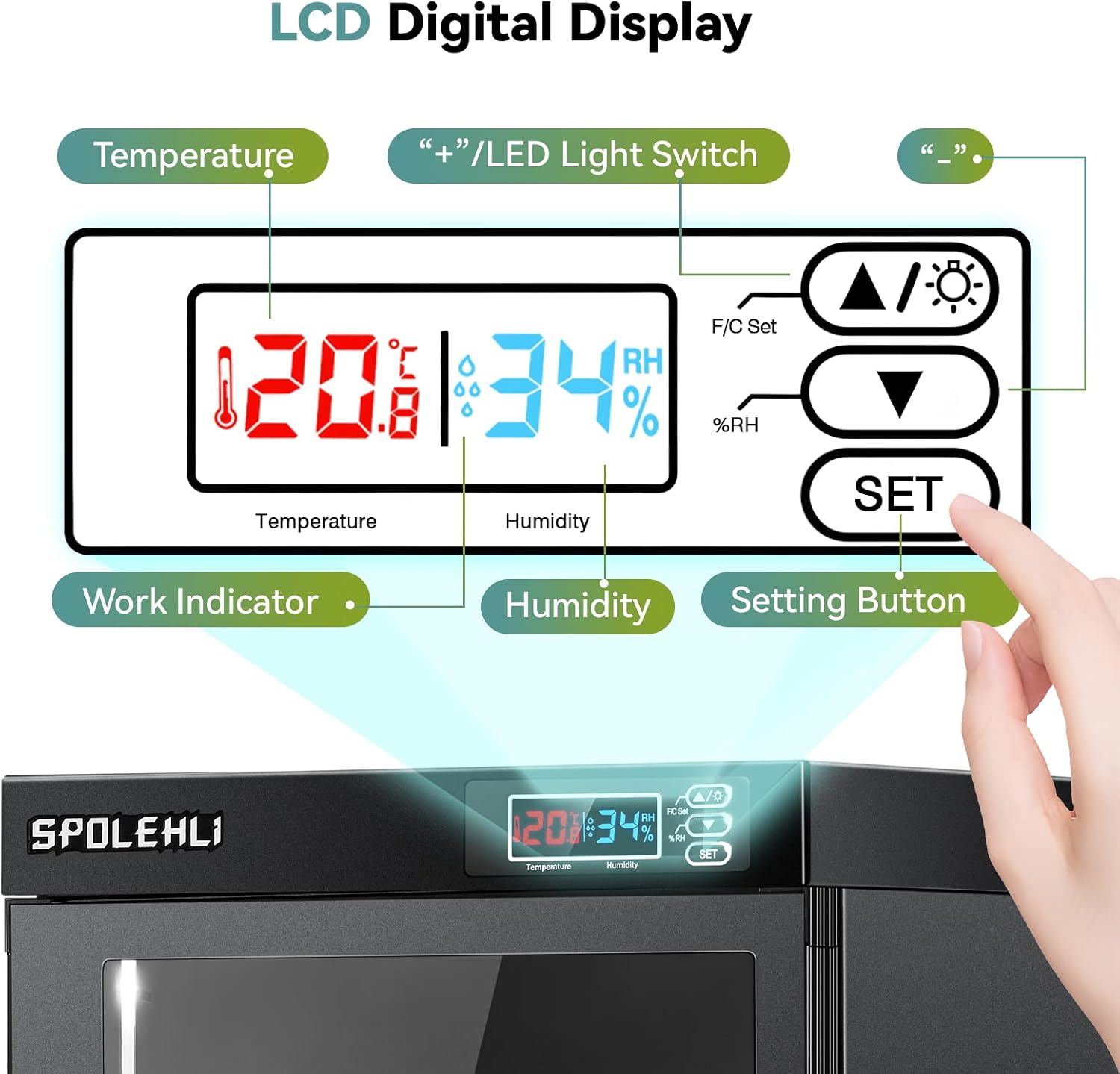 Armoire Sèche Pour Appareil Phot Déshumidificateur Numérique Boîte Sèche électronique 35l Avec Lumières Led Silencieux Et économie D'énergie Pour L'objectif De Caméra Et Le Stockage – Image 4