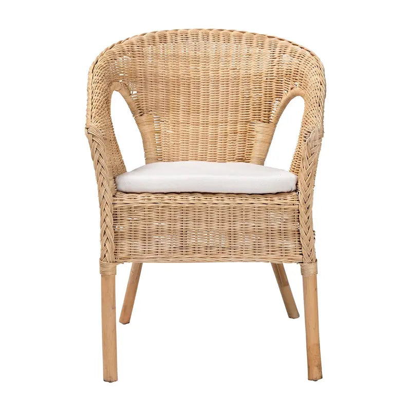 Abbey Modern Bohemian Natural Rattan Dining Chair – Image 4