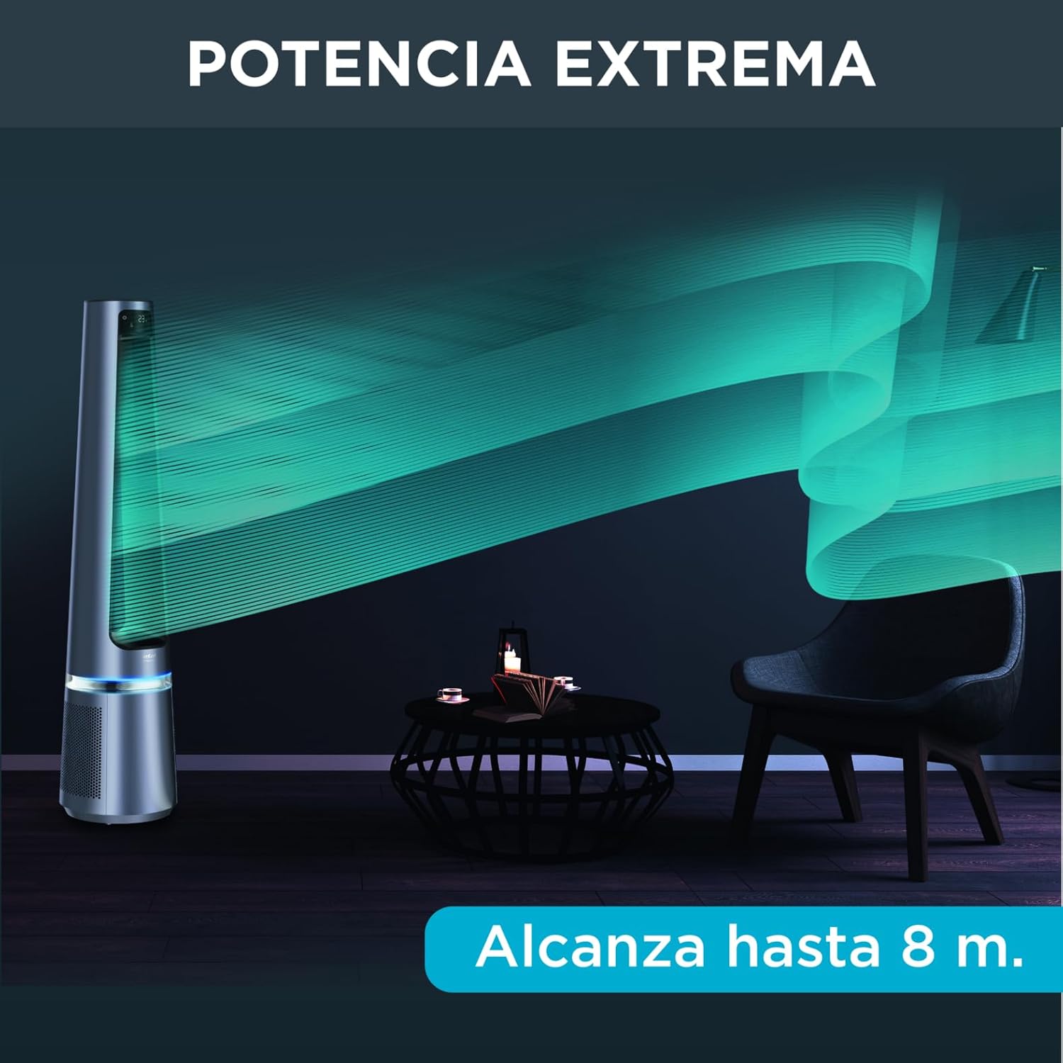 Rowenta Eclipse 2-en-1 Ventilateur purificateur, Ventile et filtre l'air, Particules fines, 32 dB (A), Puissant, Oscillation, 12 vitesses, Minuteur, Départ différé QU5030F0 – Image 6