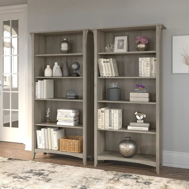 Salinas Tall 5-shelf Bookcase (Set of 2) by Bush Furniture – Image 42