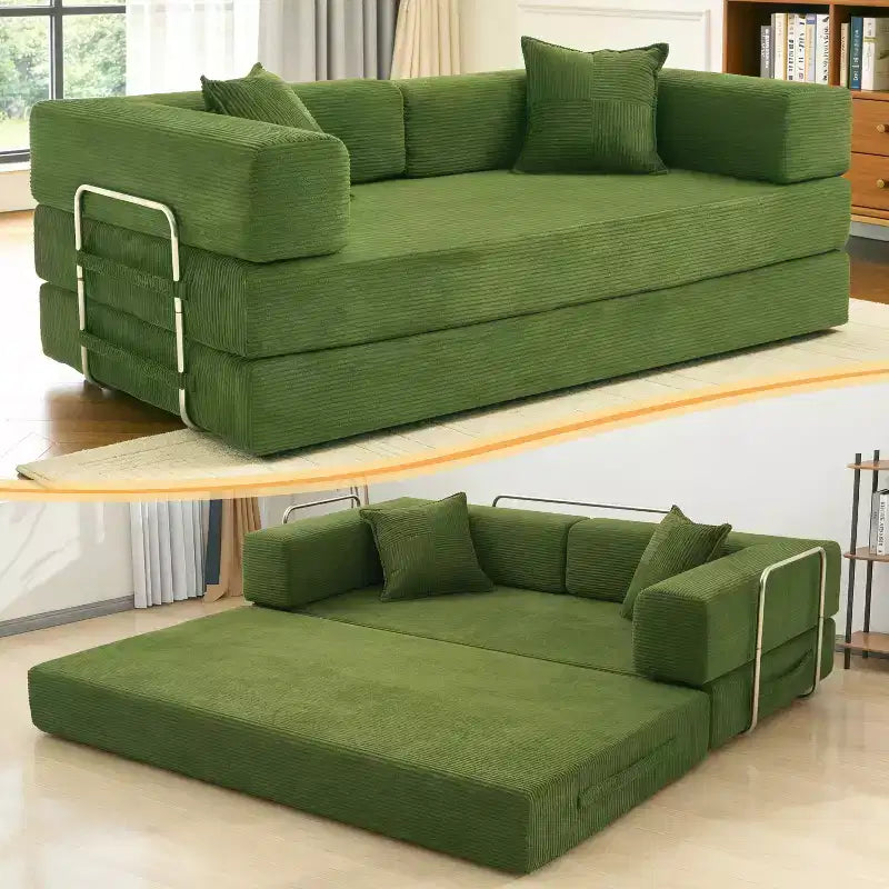 Dyonery 78Folding Sofa Bed Convertable Corduroy Couch King Size Floor Sleeper 4-in-1 DIY Combination Modular Sofa Fold Out Comfy sofa. – Image 4