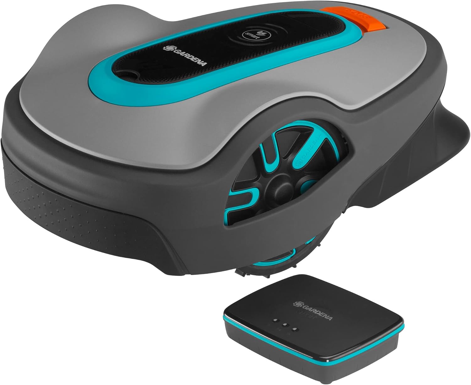 Gardena Tondeuse Robot Smart SILENO City 500 m² Set: Technologie Lona IA innovante, réglage Via Application, SensorControl, pour pentes 35% Max, passerelle Smart, FR-Version (19602-66)