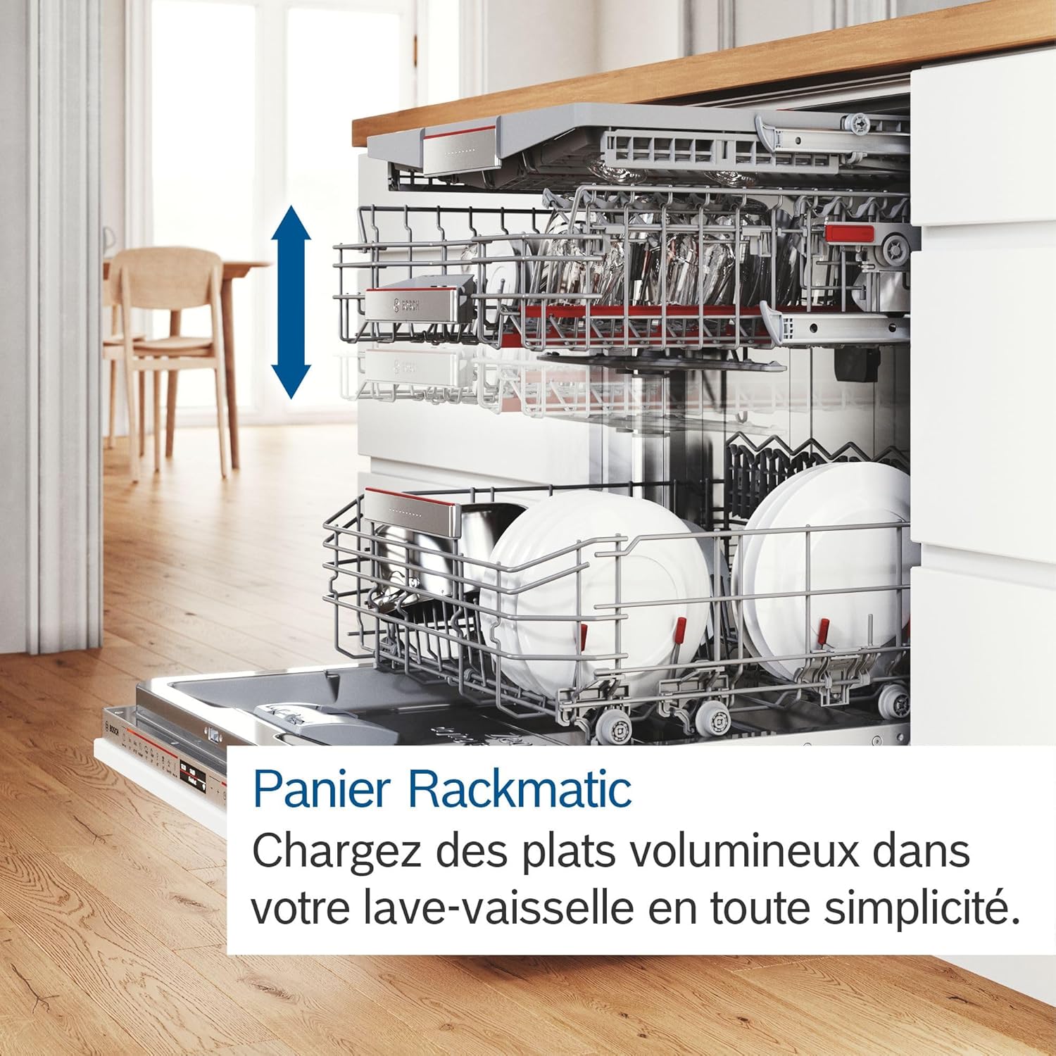 Bosch SMS4EMW01E - Série 4 - Lave-vaisselle Pose-libre - 60 cm - 14 couverts - Silence Plus 42 dB - Blanc – Image 6