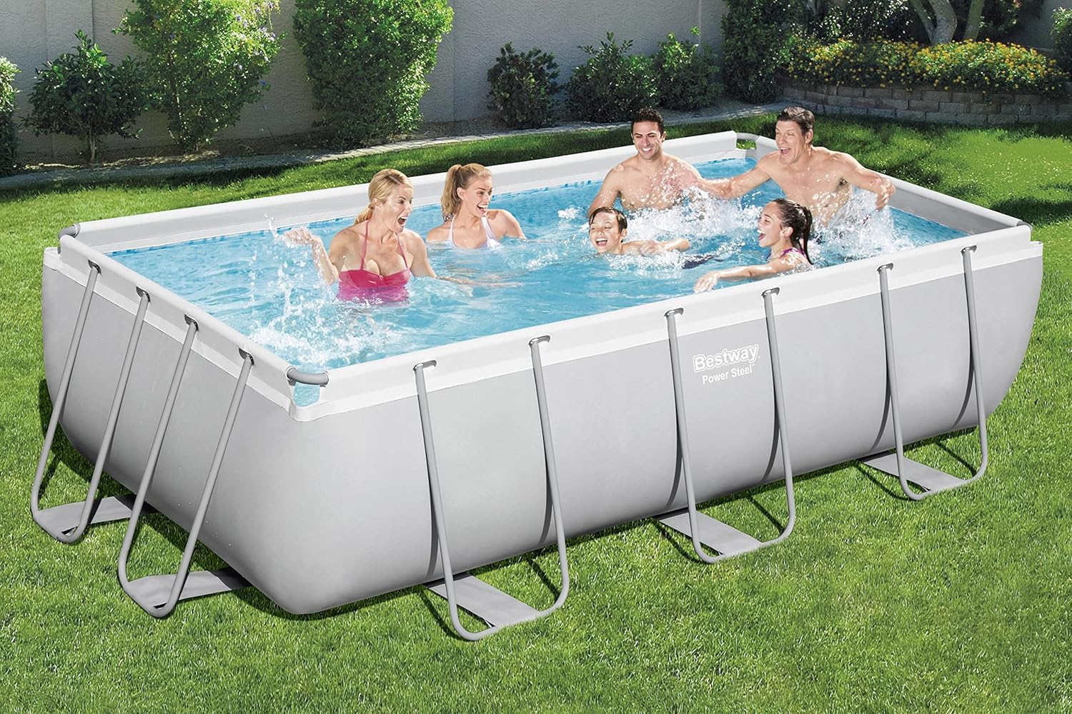 Bestway Ensemble de piscine rectangulaire Power Steel 404x201x100 cm – Image 2