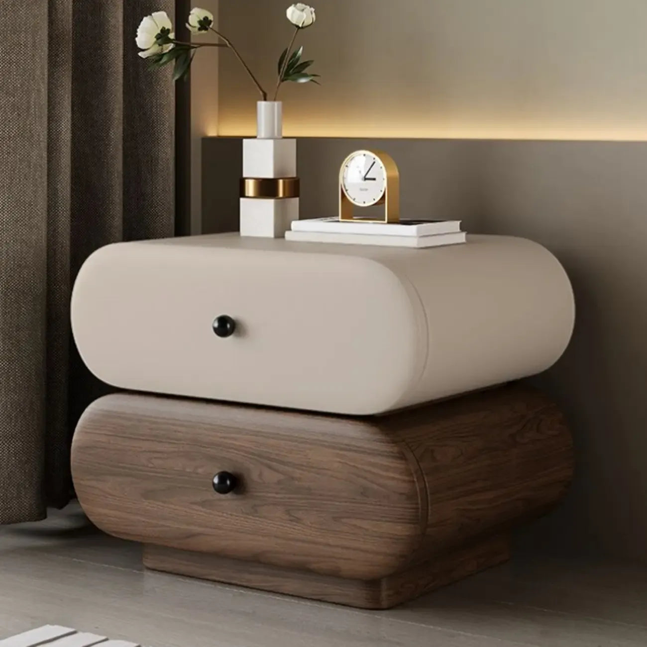 Modern Two-Tone Bedside Table with Storage Drawers – Image 11