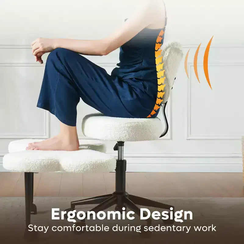 Pinmoco Ergonomic Criss Cross Office Chair, Height Adjustable Meditation Chair, 360 Swivel, Lumbar Support, Task and Office Chair, ADHD Chair – Image 12