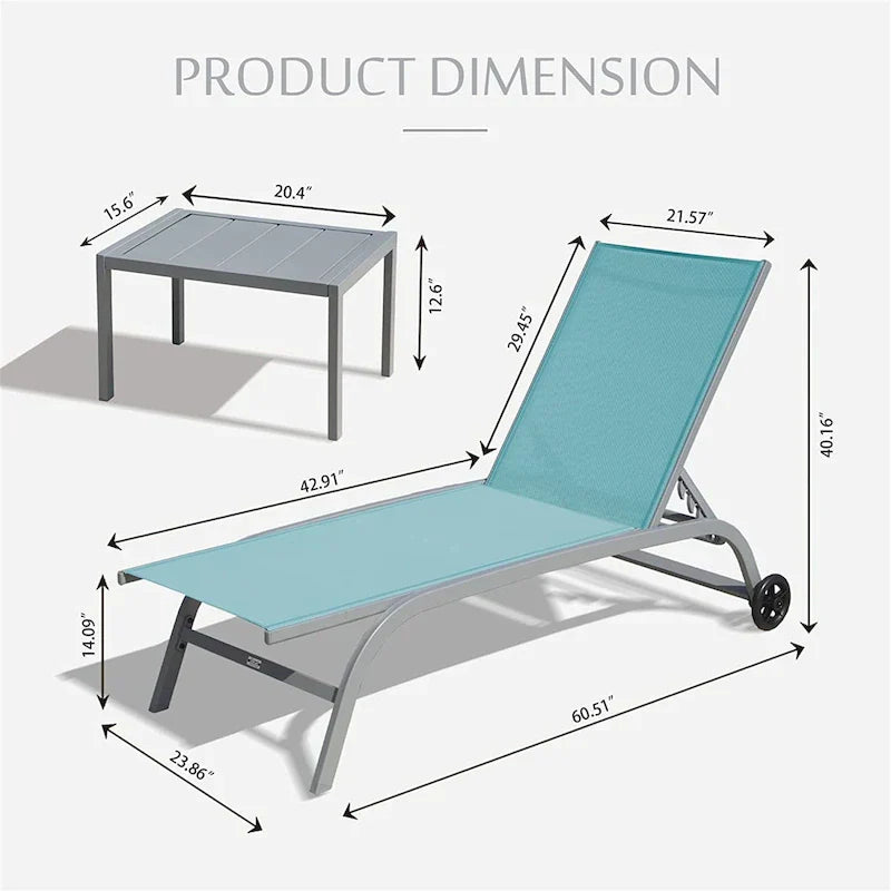 Two Outdoor Lounge Chairs with 1 Table – Image 5