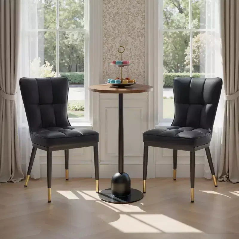 Bekrvio Dining Room Chairs Set of 6, Modern Upholstered Faux Leather Seat with High Back, Metal Legs, Armless Kitchen Chairs for Living Dinning Room – Image 24