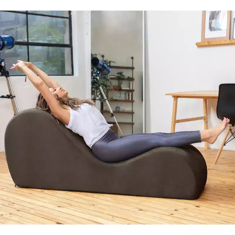 Avana Sleek Chaise Lounge for Yoga - Made in The USA - Great for Stretching, Relaxation, Exercise & More, 60D x 18W x 26H Inch, Light Grey – Image 29
