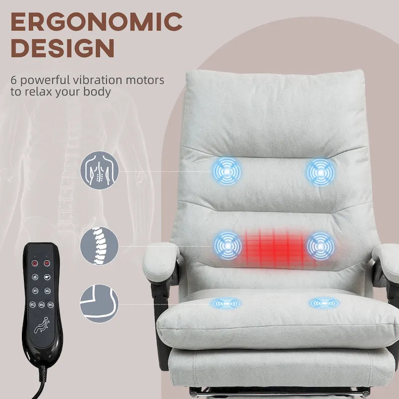 Vinsetto Microfibre Vibration Heated Reclining Massage Office Chair – Image 62