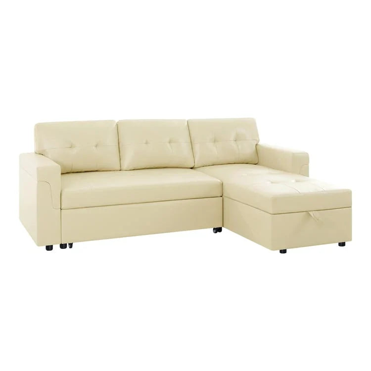 Convertible Reversible Sectional Sofa with Pull-Out Sleeper Bed, Hidden Storage Chaise, and Durable Legs – Image 136