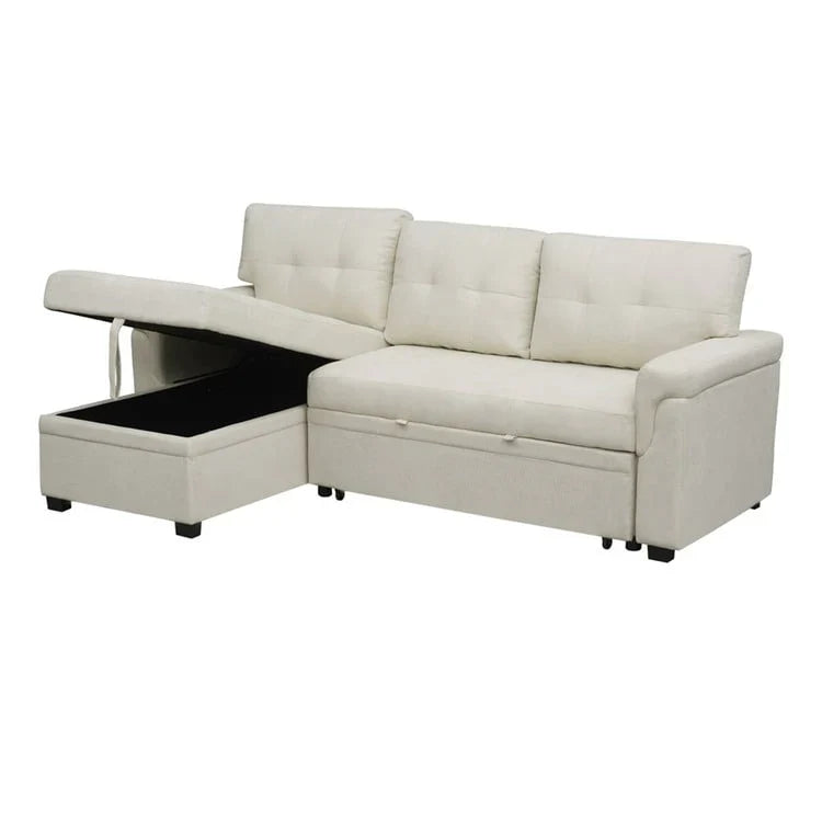 Convertible Reversible Sectional Sofa with Pull-Out Sleeper Bed, Hidden Storage Chaise, and Durable Legs – Image 53