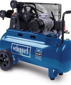 Scheppach Compresseur à air HC550TC – 400 V – 3000 W / 3 PS – Tri-cylindres – Cuve 100 L – 10 bar – Entraînement par courroie – Puissance d'aspiration 550 L/min – Transport facile