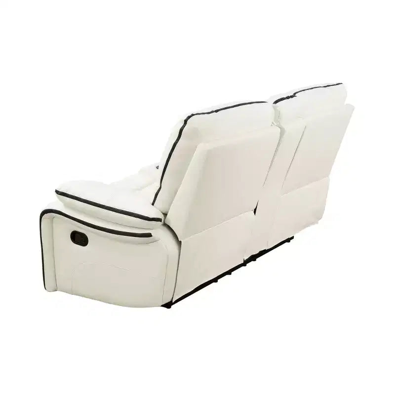 MAYEERTY Power Reclining Loveseat, Electric 2-Seat Breathable Leather Recliner with Storage & Cup Holders for Living Room, White – Image 5
