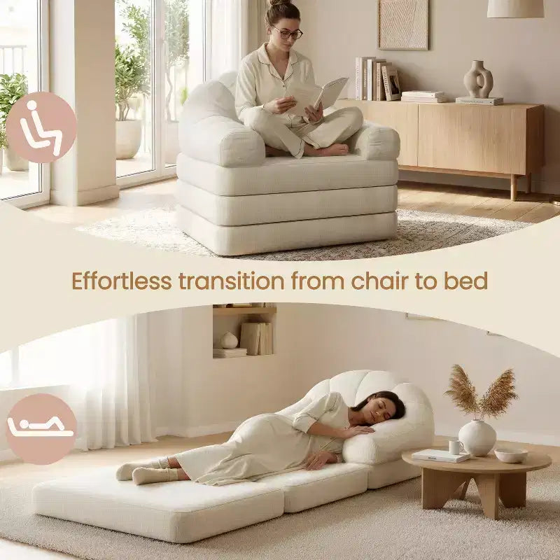 Yaheetech 2-in-1 Folding Sofa Bed Foldable Chair Bed for Living Room, Bedroom – Image 9