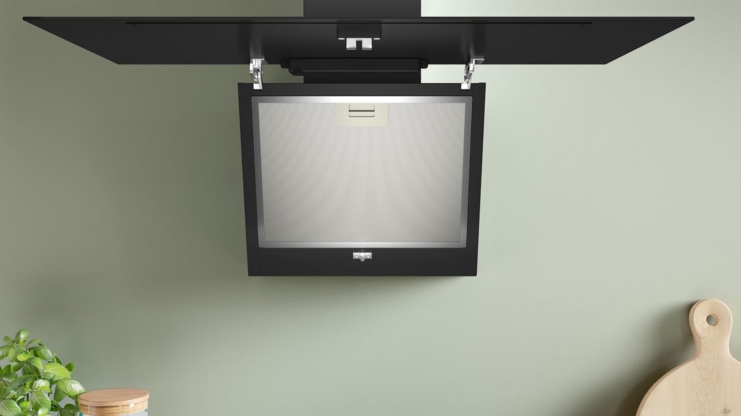 Bosch DWK85DK60 Série 2, Hotte murale, 4 vitesses d'aspiration dont 1 intensive, 80 cm, Noir avec finition en verre – Image 6