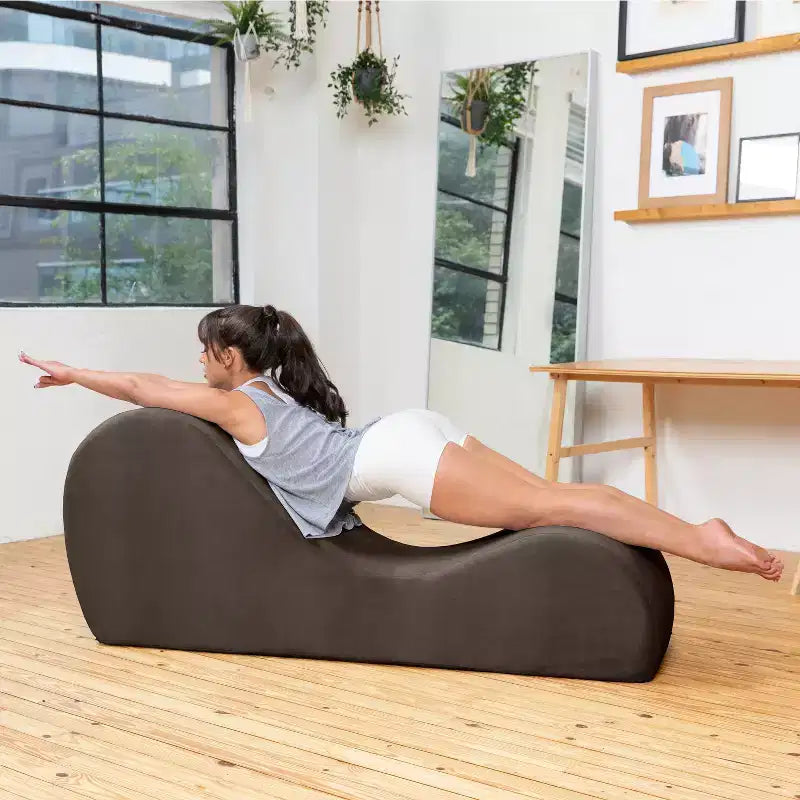 Avana Sleek Chaise Lounge for Yoga - Made in The USA - Great for Stretching, Relaxation, Exercise & More, 60D x 18W x 26H Inch, Light Grey – Image 33