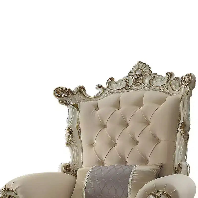Acme Furniture 38 Picardy II Accent Chair Fabric/Antique Pearl – Image 2