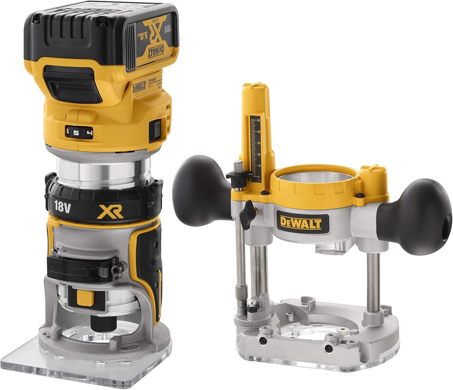 Kit affleureuse et défonceuse XR 18V brushless - moteur haut rendement - lumière LED - design compact et léger - plusieurs accessoires inclus - DCW604P2-QW – Image 3