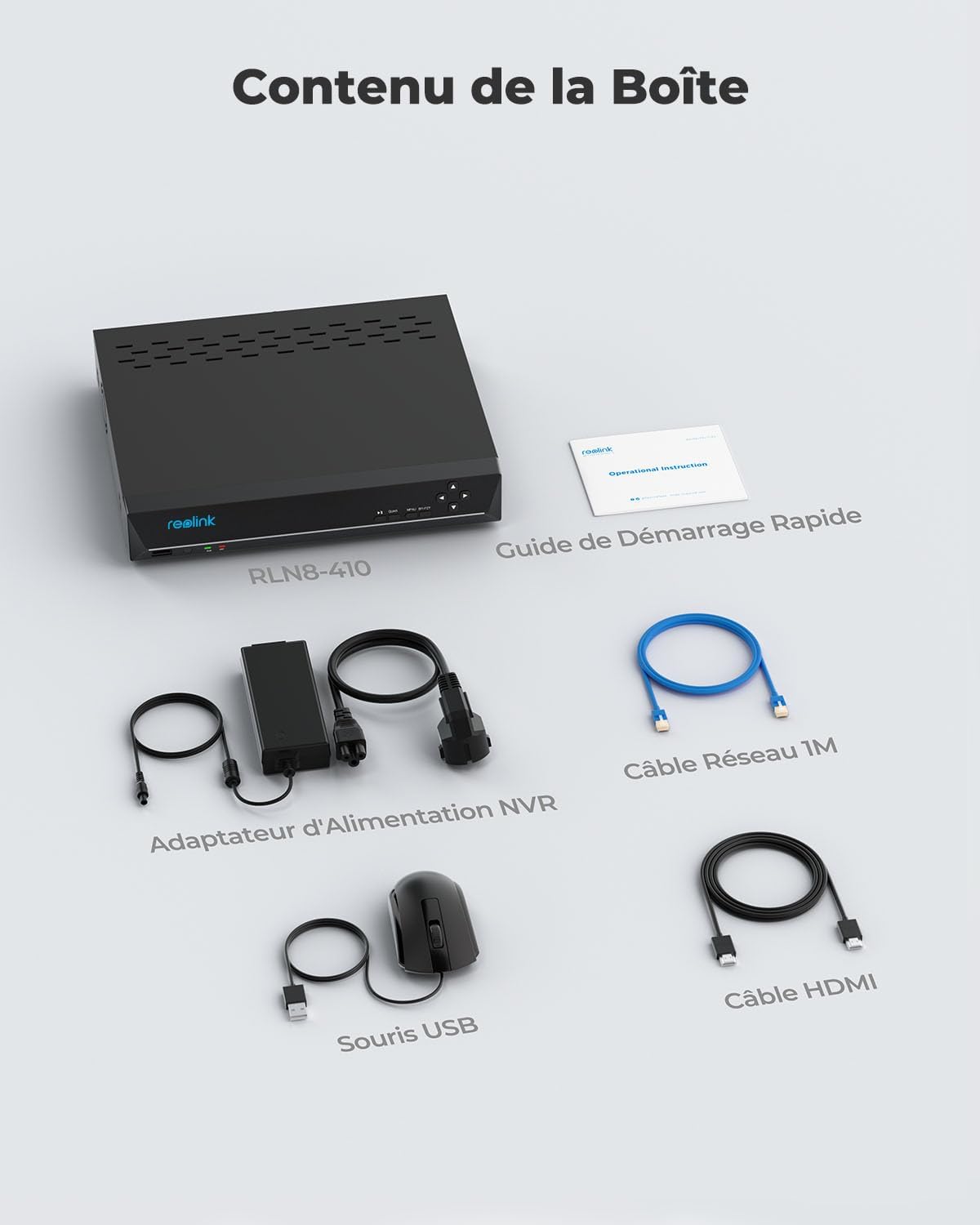 Reolink 4K PoE NVR 8 Canaux Caméra de Sécurité à Domicile Enregistrement de Vidéo avec Disque Dur de 2TO Supportez 16MP/12MP/8MP/5MP/4MP HD IP Caméra RLN8-410 – Image 7