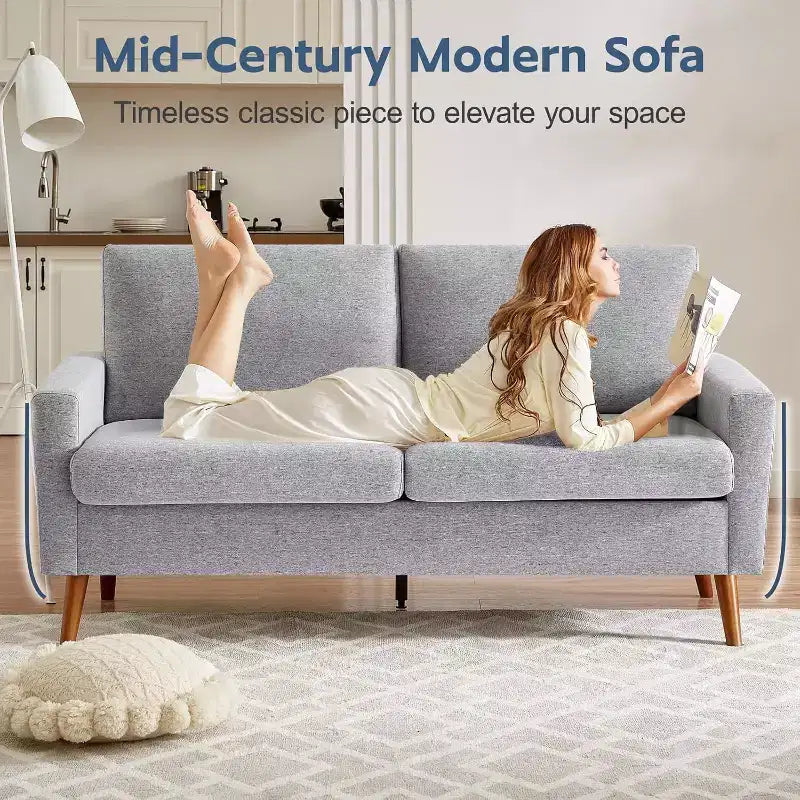 68 Loveseat Sofa Comfy Couch,Modern Loveseat Couches for Living Room/Bedroom,Comfy Sofa with Spring Cushion,Solid Wood,Tool-Free Assembly – Image 32