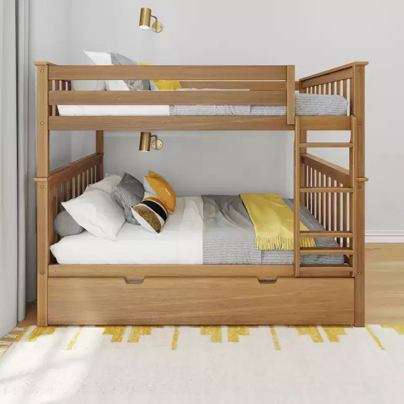 Max & Lily Full over Full Bunk Bed with Trundle Bed – Image 16