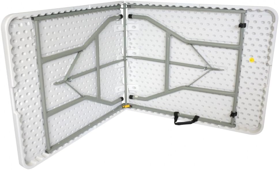 Oxeo Lot de 2 Tables Pliantes Jardin - 180cm - Portable avec Poignée - Table Camping Pique Nique 8 Places - Table réception - Blanc – Image 3