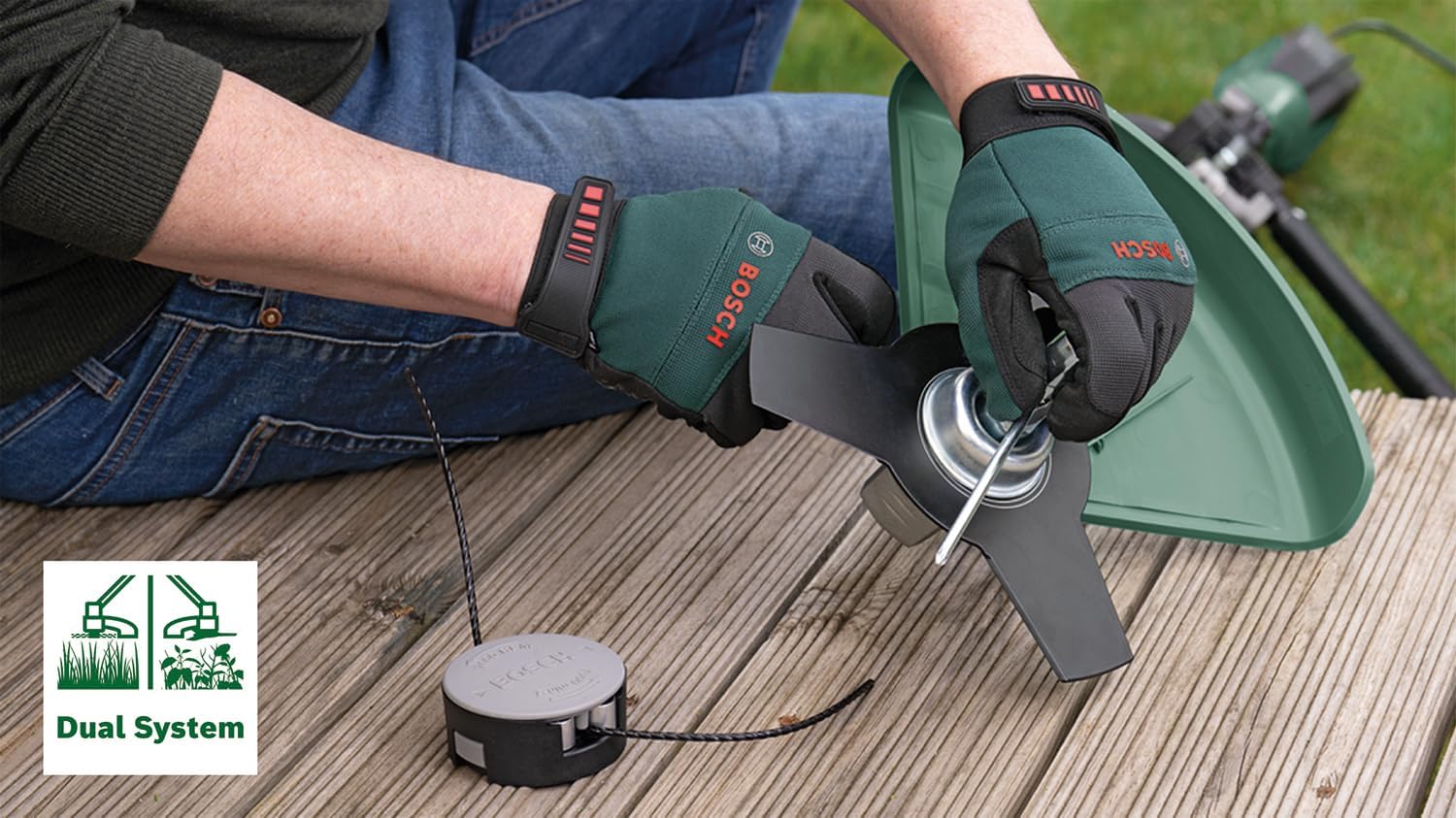 Bosch débroussailleuse AFS 23-37 (Lame à 3 Dents, Bobine pour Fil de Coupe, 3 Fils de Coupe, poignée supplémentaire, Capot de Protection, Carton, 1000 W) – Image 4