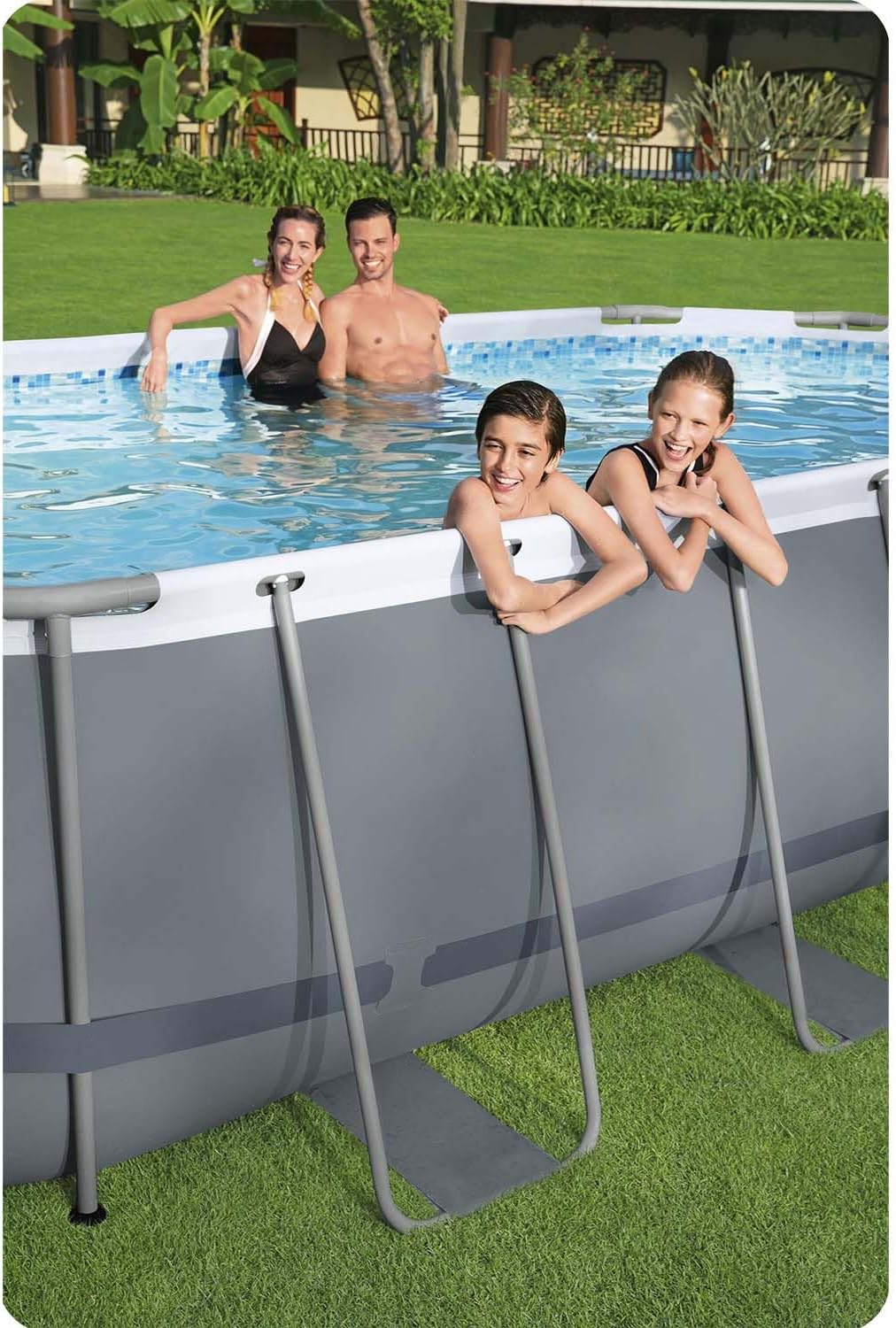 Bestway Power Steel 56088 Kit piscine avec pompe filtrante Gris ovale Bleu 427 x 250 x 100 cm – Image 5