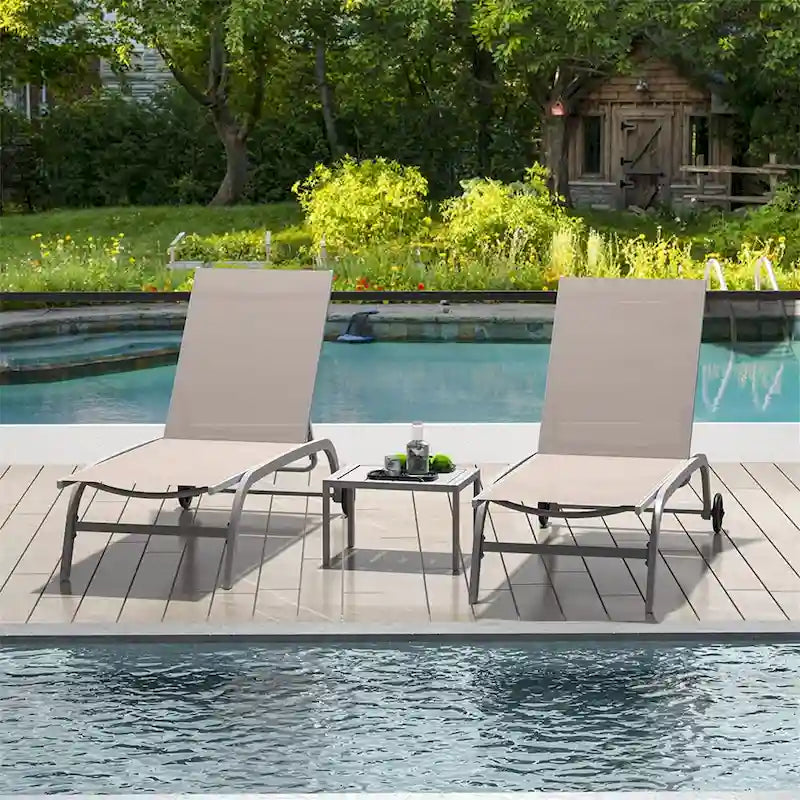 Two Outdoor Lounge Chairs with 1 Table – Image 8